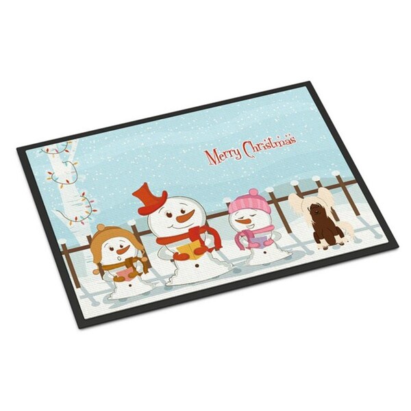 Carolines Treasures Merry Christmas Carolers Chinese Crested Cream Indoor or Outdoor Mat, 18 x 0.25 x 27 in. BB2444MAT - main